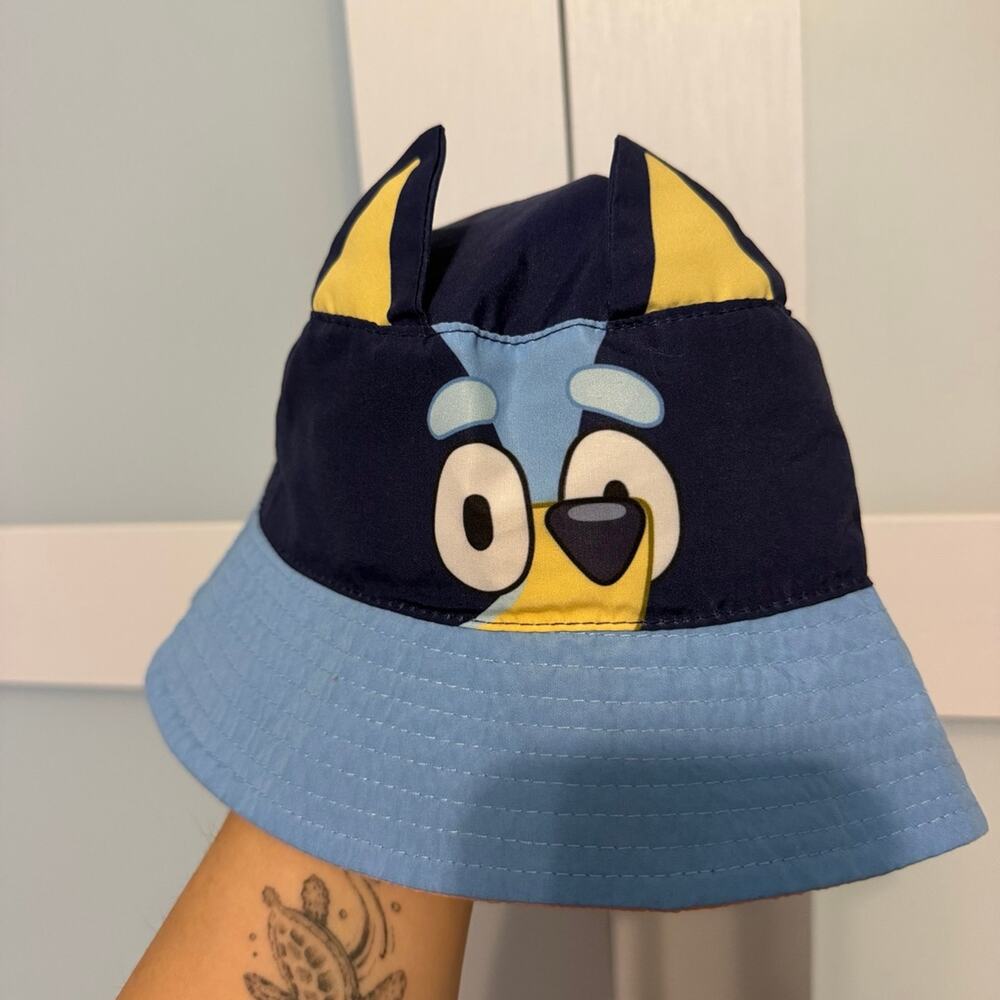 Bluey Bingo Reversible Kids Bucket Hat Character Ears Blue Orange OSFM